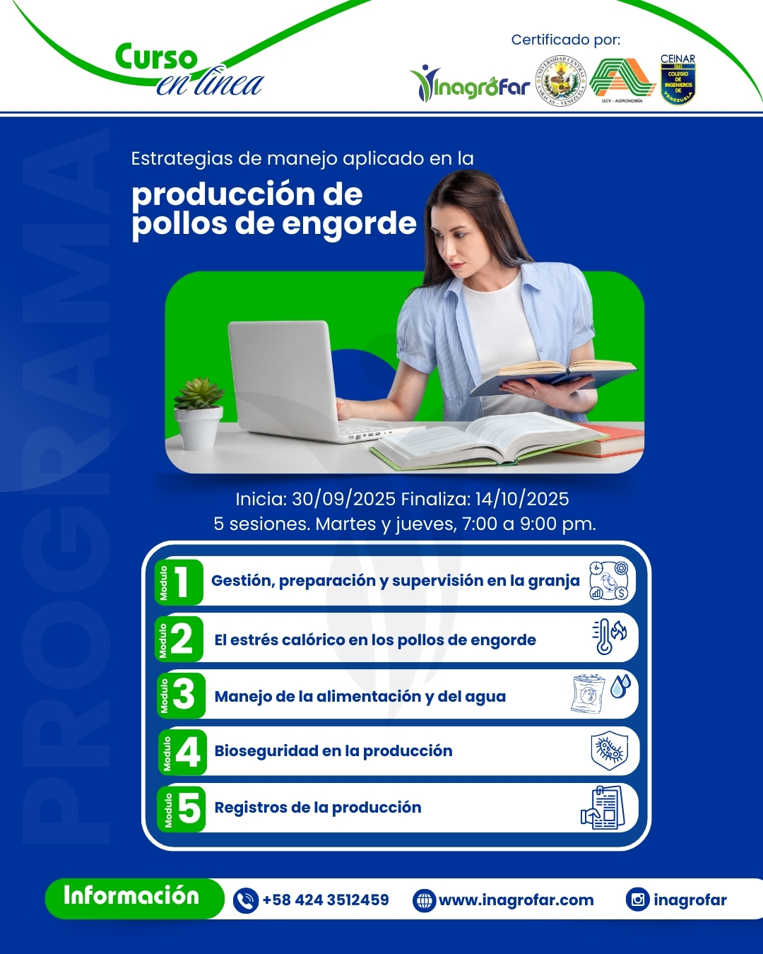 Curso en línea pollos de engorde inagrofar programa